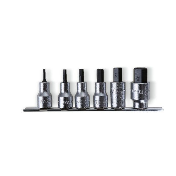Beta 920PE-AS/SB6 Set van schroevendraaierdoppen voor binnenzeskant schroeven | 1/2" aansluiting | verchroomd - 009200469