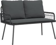 vidaXL Tuinbank met kussen, antraciet, 114 x 64 x 90 cm, staal