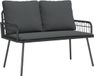 vidaXL Tuinbank met kussen, antraciet, 114 x 64 x 90 cm, staal