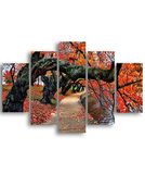 Homemania Muurafbeelding Avenue met bomen, 5 stuks, natuur en landschappen per woonkamer, meerkleurig, 95 x 0,3 x 60 cm, HM205MDF039, MDF