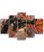 Homemania Muurafbeelding Avenue met bomen, 5 stuks, natuur en landschappen per woonkamer, meerkleurig, 95 x 0,3 x 60 cm, HM205MDF039, MDF