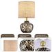 StarTech Bureau lamp - Tafel lamp - Zwart - Behuizing van bamboe en hout - Kristallen lampenkap - Draaischakelaar - 220 V - EU-stekker