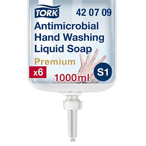 Tork Antimicrobiële Vloeibare Handzeep S1, Dermatologisch getest, 6 x 1.000 ml, 420709