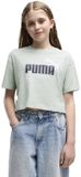 Puma Essential 2 Color Nº1 Logo T-shirt Manches Courtes Vert 5-6 Ans Fille