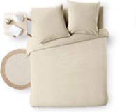 douceur d'intérieur Meline Sable 3-delige beddengoedset 260 x 240 cm 100% katoen geverfde garens