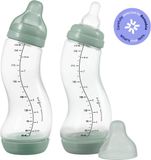Difrax Babyfles Natural - 250 ml - Saliegroen - 2 Stuks - Anti Koliek