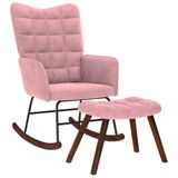 vidaXL Schommelstoel fluweel roze