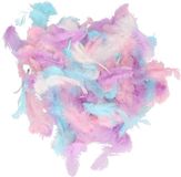 Glorex Hobby Decoratie hobby sierveren/veertjes - 50x - zakjes van 10 gram - pastel tinten mix