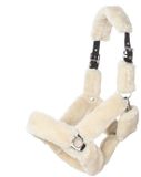 Kavalkade Reizende halster voor paard met teddy fleece - Full - Beige - Fleece