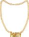 Funny Fashion Carnaval/verkleed ketting "Party" - goud - kunststof