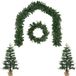 vidaXL Mini-kerstbomenset - 60 cm - PVC en PE - Groen