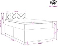 vidaXL Boxspringbed met matras Lichtgrijs 120 x 190 cm Stof