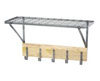 Kitchen Craft Wandplank Industrial Keuken met haken, metaal, grijs/beige, 30 x 18 x 18 cm