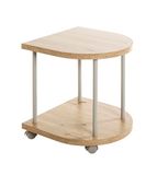 HAKU Bijzettafel op wielen eiken licht kasjmiergrijs MDF plaat metalen onderstel serveerwagen verrijdbaar - Maat: B 40 cm x H 45 cm x D 40 cm, Stijl: Modern