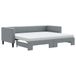 vidaXL Slaapbank met onderschuifbed en matrassen Lichtgrijs Stof 80x200 cm