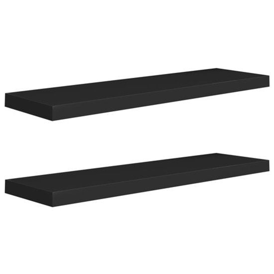 vidaXL Wandschappen zwevend 2 st 90x23,5x3,8 cm MDF zwart