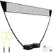 COSTWAY Badminton netstandaard, draagbaar shuttlespel met rackets, 2 shuttles, net en opbergdoos, complete badmintonset voor badminton/tennis en volleybal voor binnen en buiten