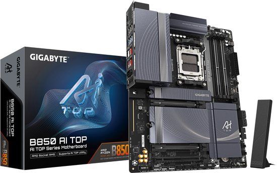 Gigabyte B850 AI TOP - Moederbord - ATX - Socket AM5 - AMD B850 - DDR5 - Realtek ALC1220-VB - Wi-Fi 7 - 10 Gigabit Ethernet