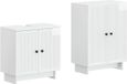 vidaXL - 2-delige - Badkamerkast - Set - EDE - Hoogglans - Wit - Bewerkt - hout