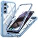 Samsung Étui magnétique Galaxy S24 FE avec protection d'écran en verre trempé - Compatible MagSafe - Bleu