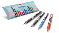 Pentel Energel BL80 gelroller, intrekbaar, brede punt, 1 mm, 4 verschillende kleuren (2 zwart, 1 rood, 1 blauw)