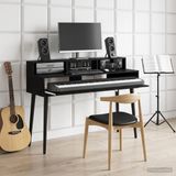 vidaXL Studiobureau, Zwart eiken, 110 x 42,5 x 36 cm