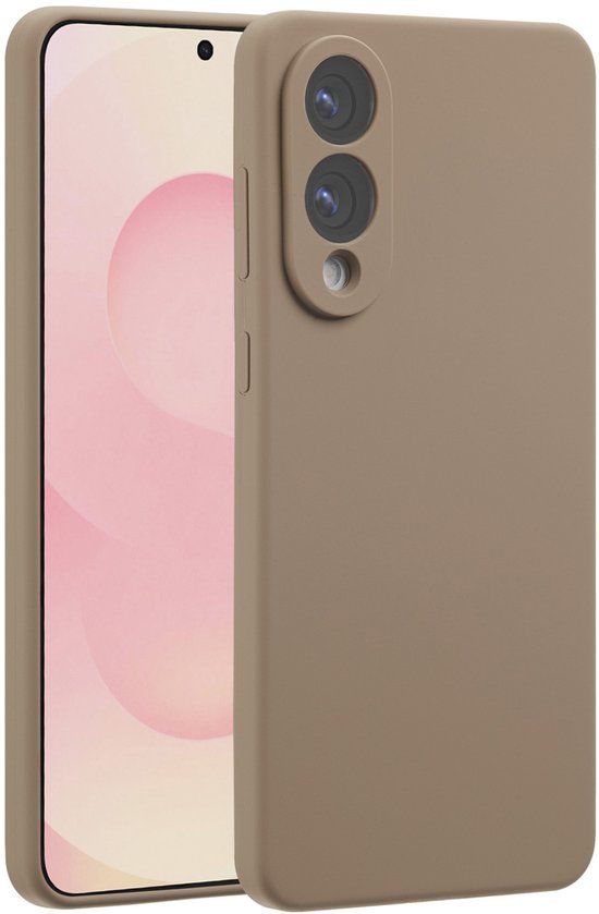 Accezz Liquid Silicone Backcover met MagSafe voor de Samsung Galaxy S25 Edge - Lichtbruin