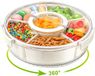Solidchoice - Grande boîte à snacks ronde avec couvercle et mécanisme rotatif - Organiseur de bonbons hermétique 25 cm