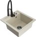 Mexen Vito évier en granit avec 1 cuve et robinet de cuisine Aster, beige
