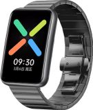 Strap-it Stalen Smartwatch bandje - Geschikt voor Oppo Watch Free - Zwart