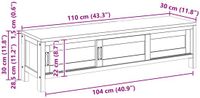 vidaXL Meuble TV Bois de teck massif Naturel 110 x 30 x 30 cm