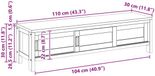 vidaXL Meuble TV Bois de teck massif Naturel 110 x 30 x 30 cm
