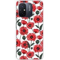 Xiaomi Siliconen hoesje - Compatibel met Xiaomi Redmi 12C, Xiaomi Redmi 11A - ontwerp fleurs de pavot
