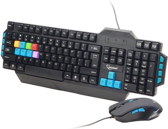 Gembird KBS-UMG-01 Toetsenbord en muis set USB QWERTZ Duits Zwart