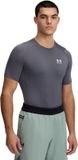 Under Armour UA HG Armour Comp SS-GRY Heren Sportshirt - Castlerock - Wit