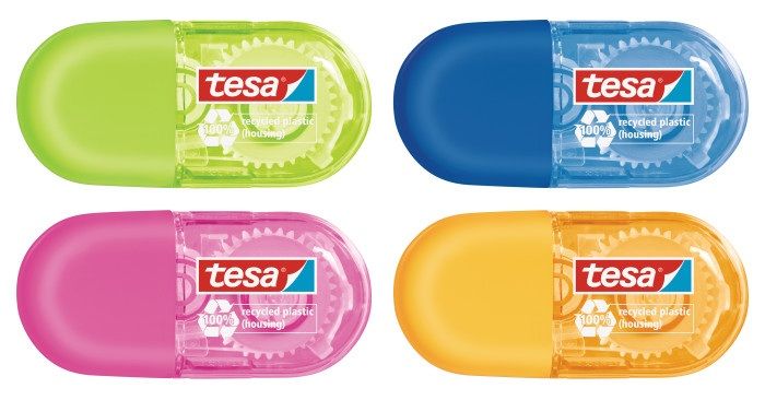 tesa 59816 Correctietape - blauw, groen, oranje, roze