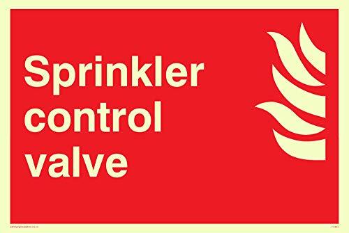 Viking Signs Viking Signs FV357-A6L-PV "Sprinkler Control Valve" Sign, Foto luminescent Vinyl Sticker, 150 mm H x 100 mm W