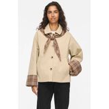 VILA Dames jas - Maat M - Vrouwen - Bruin - Katoen/Polyester - Lange mouw
