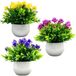 Camellia Kunstplanten in potten - 3 mini kunstplanten - decoratie voor interieur - hoogte 16 cm, diameter 10 cm