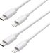 Cazy câble USB-C vers Lightning - 75cm - Blanc - 2 pièces