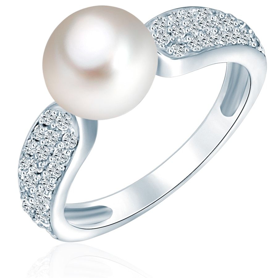 Valero Pearls Parel Ring Sterling Zilver Zirkonia Dames