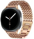 Strap-it Stalen gevlochten band geschikt voor Samsung Galaxy Watch 9 (40/44mm) / Watch 8 (40/44mm) / Classic (46mm) - Rosé Goud