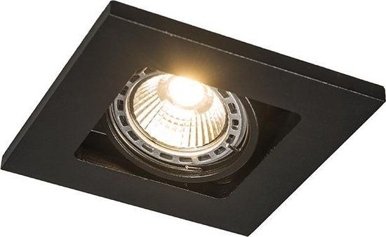 QAZQA Qure - Inbouwspot - 1 lichts - GU10 - Vierkant - Zwart