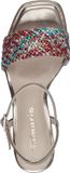 Tamaris Dames Sandalen met Hak Multicolor Synthetisch Blokhak 5-7 cm Maat 39
