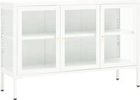 vidaXL Dressoir 105x35x70 cm staal en glas wit