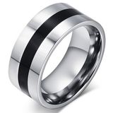 LGT JWLS Lookinggoodtoday RVS heren ring Black Line 9mm-21.5mm