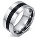LGT JWLS Lookinggoodtoday RVS heren ring Black Line 9mm-21.5mm