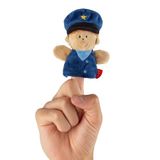 Sigikid 43009 Vingerpop van pluche, voor kinderen vanaf 6 maanden, blauw, 9 cm