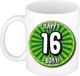 Bellatio Decorations Verjaardag cadeau mok 16 jaar - groen - wiel - 300 ml - keramiek