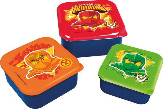 stor LEGO Ninjago 3-in-1 Snackdoosjes - Donkerblauw
